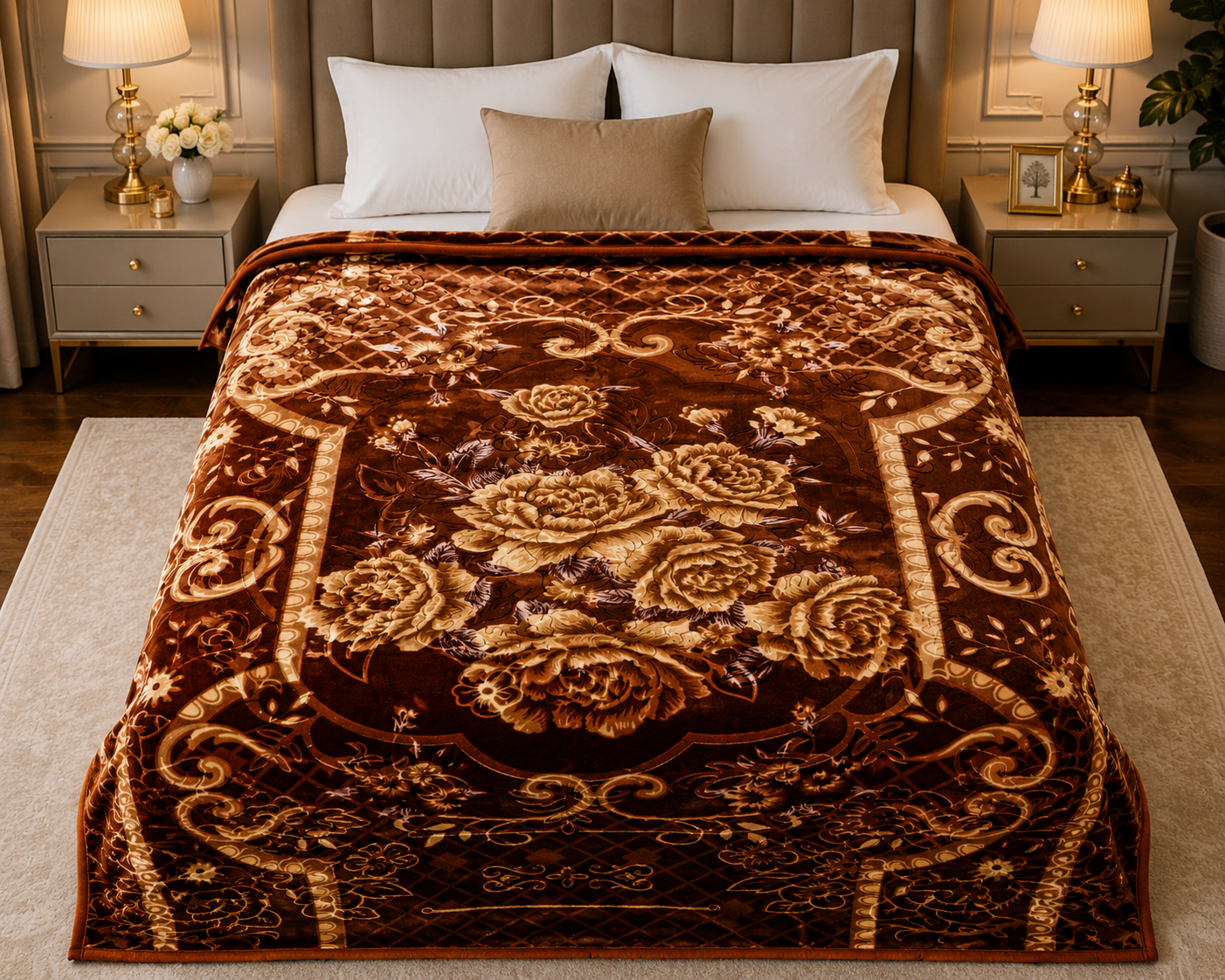 Best Choice Double Bed 2-Ply Blanket Brown B
