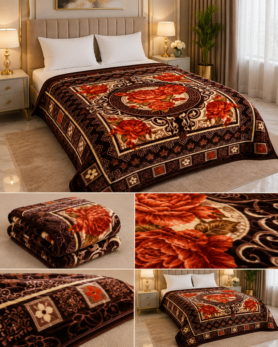 Best Choice Double Bed 2-Ply Blanket Dark Brown