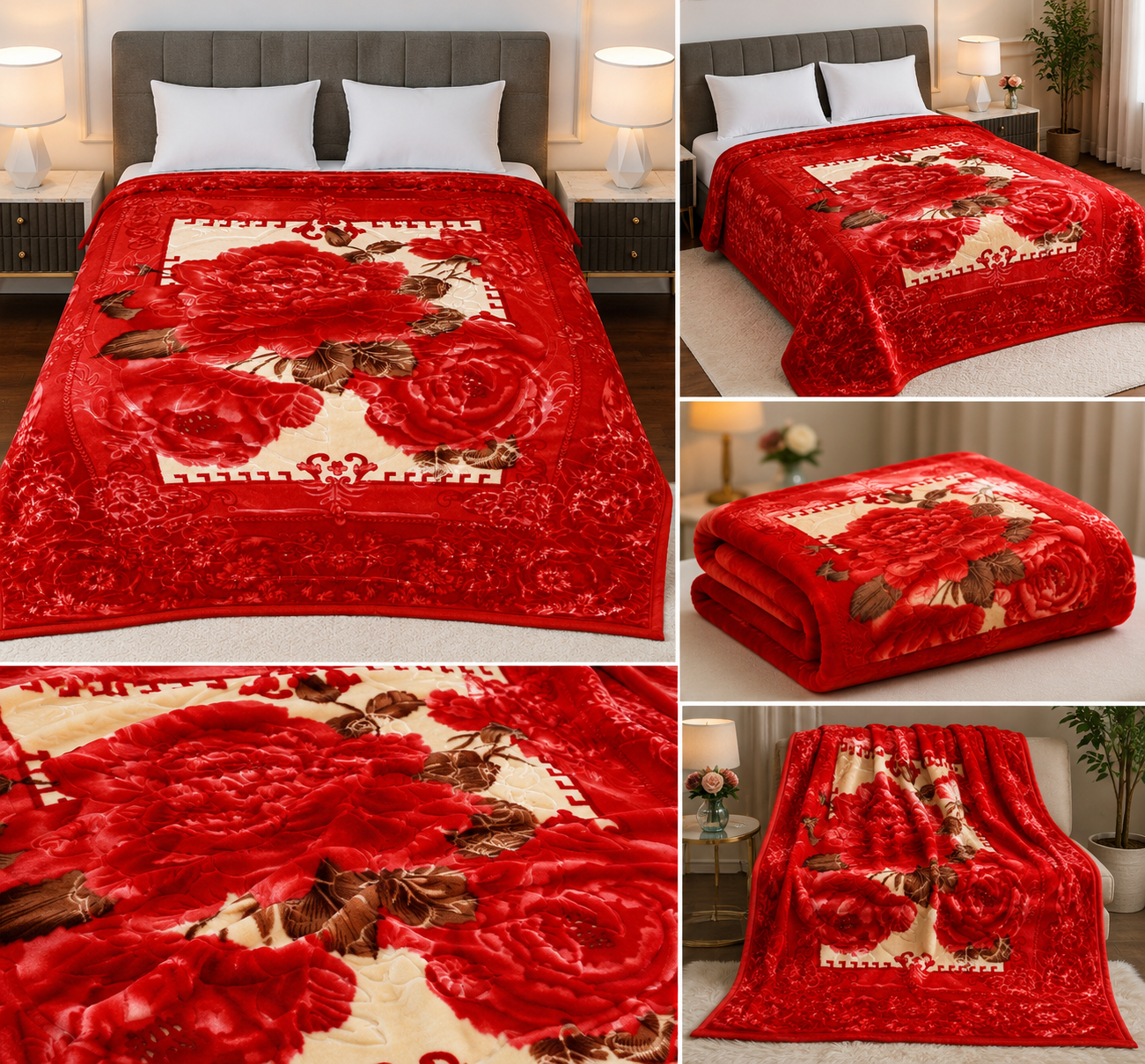 Best Choice Double Bed 2-Ply Blanket Red
