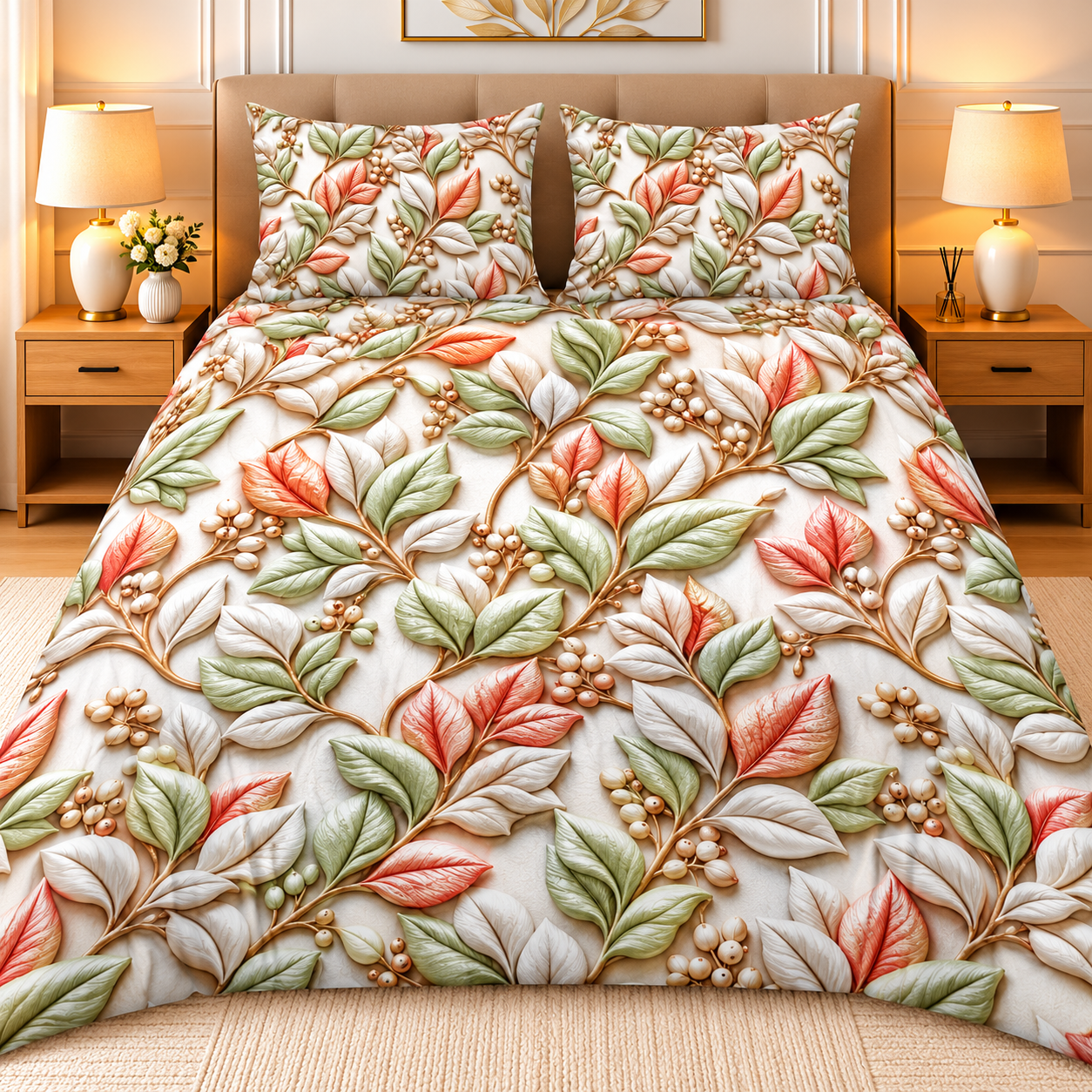 Diamond 3D Printed Bed Sheet Set - Design 15