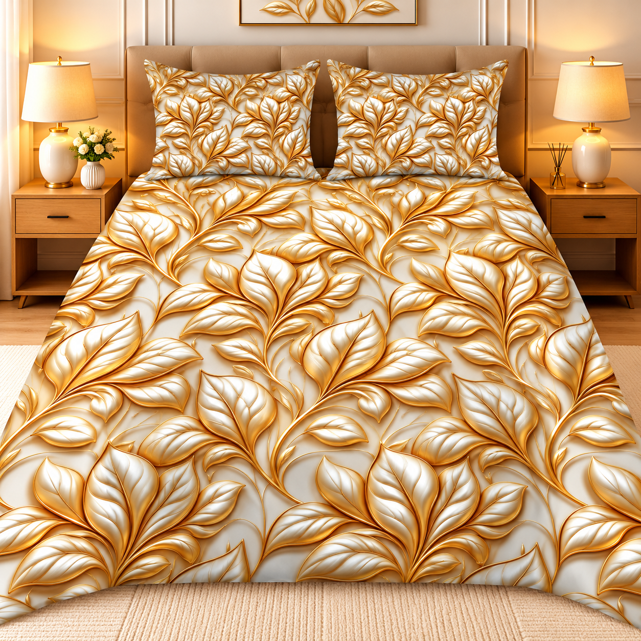 Diamond 3D Printed Bed Sheet Set - Design 35