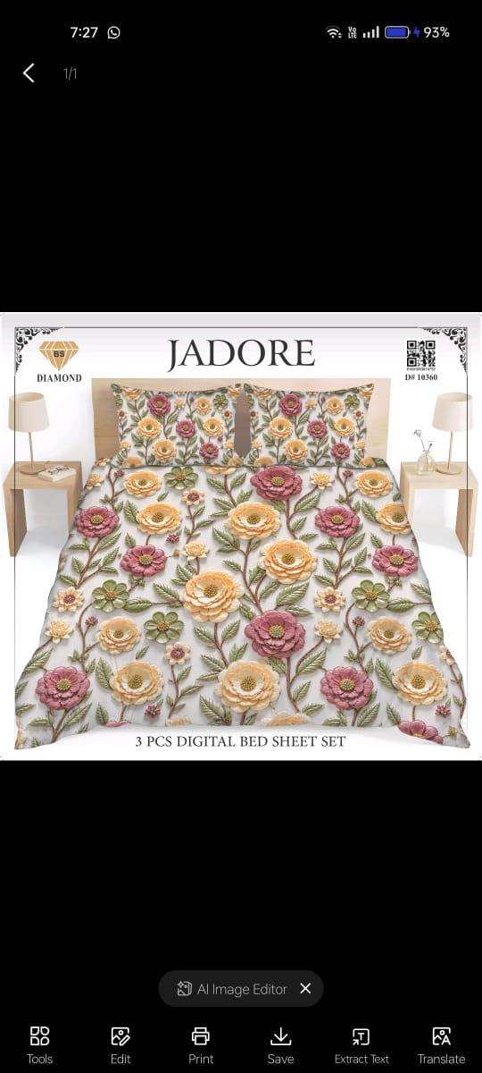 Diamond 3D Printed Bed Sheet Set - Design 06