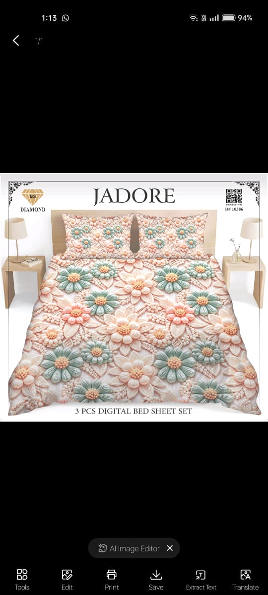 Diamond 3D Printed Bed Sheet Set - Design 18