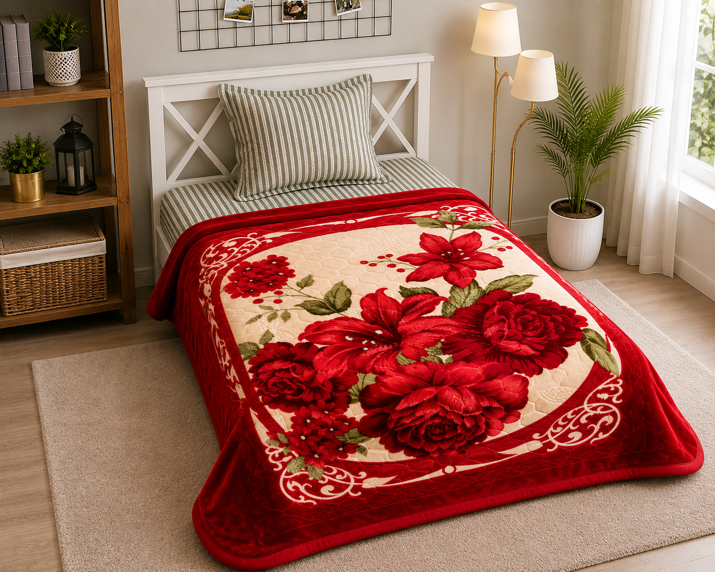 Royal Home Single Bed 2-Ply Blanket Red